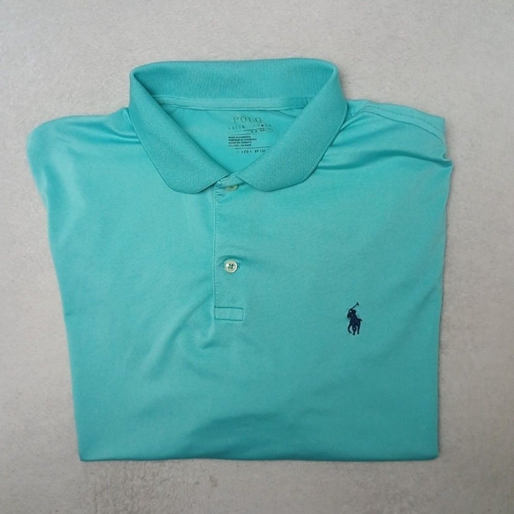 Polo Ralph Lauren Polo Shirt Mens XL Green Golf Performance Collared Logo Pony